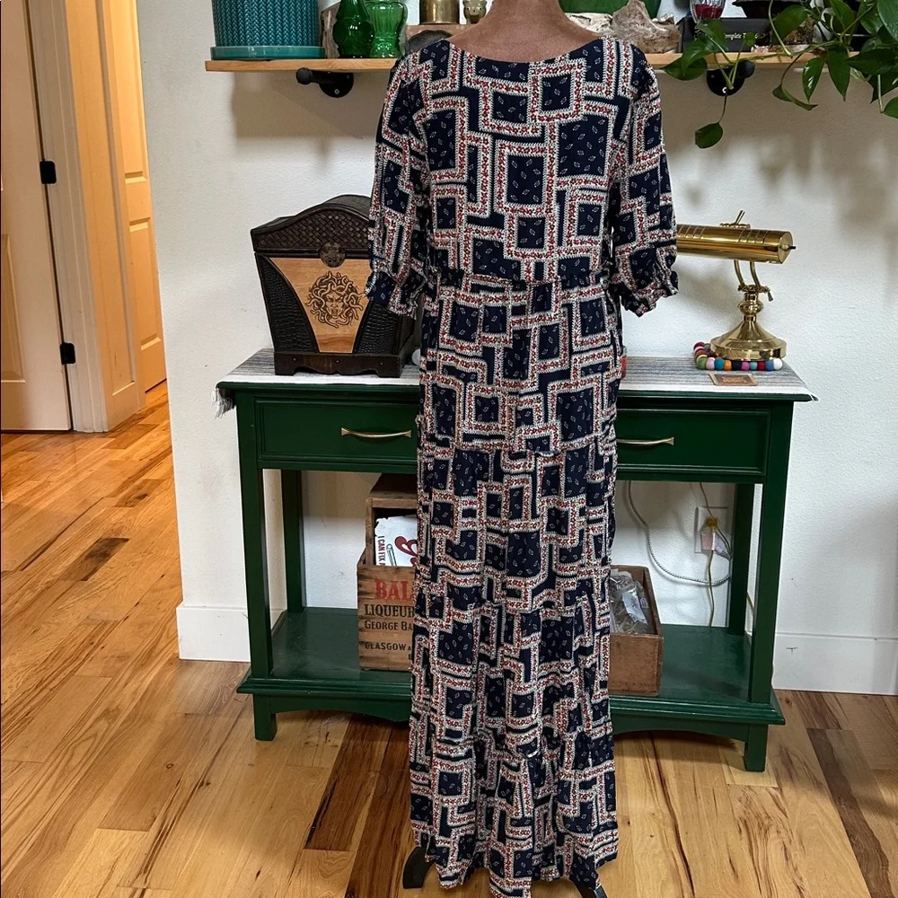 Empire Waist Tiered Maxi Dress with Cottagecore Vibe - Picture 3 of 11